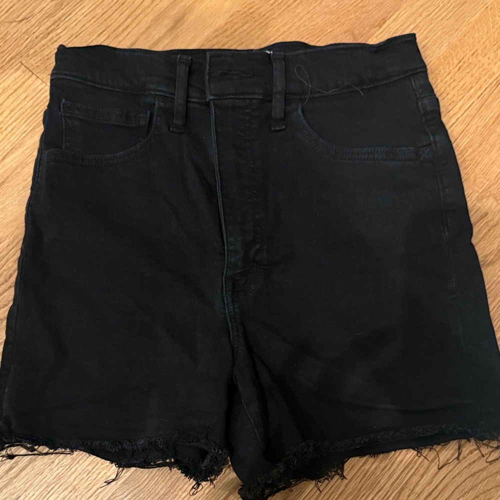 Madewell High Rise Stretch Black Denim Women's Shorts